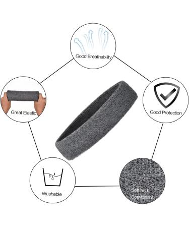 3 Pack Sports Headband Welding Tape for Men & Women | Non-Slip Moisture-Wicking Athletic Cotton | Gray Hair Bands - Buy Online on GoSupps.com