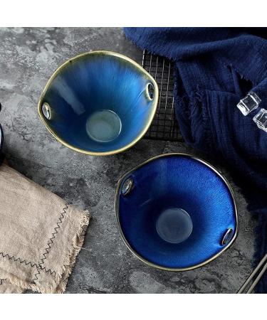 Northern Europe Creative binaural Bowl Retro Glaze Ceramic Noodle Bowl Salad Bowl Soup Bowl Noodle Bowl Noodle Bowl Tableware Kitchenware - Buy Online on GoSupps.com