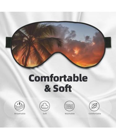 Sunset Hawaiian Palm Tree Eye Mask | Zero Eye Pressure Travel Blackout Sleeping Mask - Buy Online on GoSupps.com