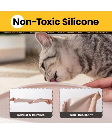 Conlun Dog Bowl Pad - BPA-Free Silicone Pet Feed Mat with High Edges (81x51 cm Beige) | Perfect for Dogs and Cats Spill Proof Design - Buy Online on GoSupps.com