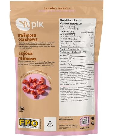 Yupik Orange Cranberry Mimosa Cashews 136 g Kosher Made with Natural Ingredients Brunch Flavor Cocktail-Inspired Snack Sweet Glazed Cashews with Puffed Quinoa Party Snack - Buy Online on GoSupps.com