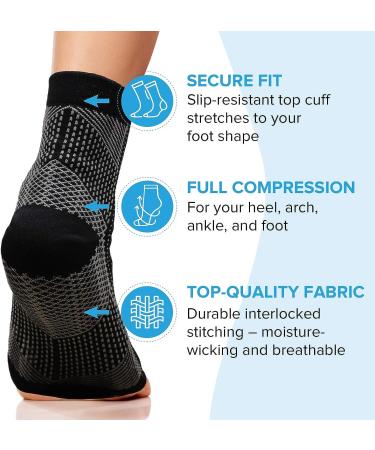 MindInsole Ankle Compression Socks - Open Toe for Men & Women | Pain Relief for Swollen Ankles, Heel Spur, Plantar Fasciitis | Arch Support for Nurses, Flight, Travel - Buy Online on GoSupps.com