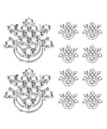 Lurrose 10pcs Spiral Hair Clips - Snowflake Crystal Hair Accessories for Women Bridesmaids & Girls - Perfect for Bridal Styling - Buy Online on GoSupps.com