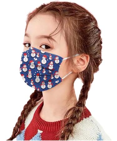 50Pcs Kids Christmas Disposable Face_Masks with Santa Elk Designs 3-Ply Breathable_Masks with Nose Wire for Holiday Party Color_i - Buy Online on GoSupps.com