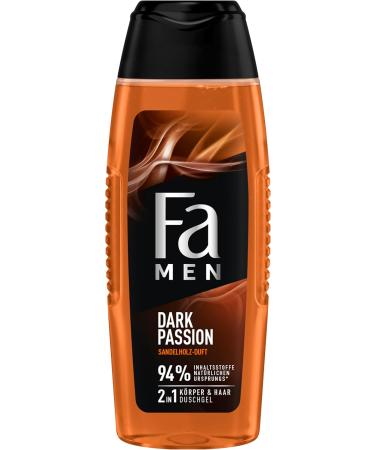 handle FA Dark Passion Shower gel for men 3 x 250 ml 2in1 for body and hair with the masculine scent of seductive sandalwood and oriental spices mild and vegan formula - Buy Online on GoSupps.com