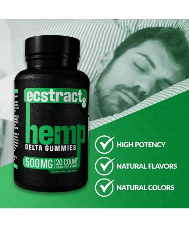 Hemp Gummies Delta Premium 500mg High Potency - 25 Fruity Gummy Bears for Stress Relief, Inflammation, Pain & Restful Sleep - Peach Bliss - Buy Online on GoSupps.com