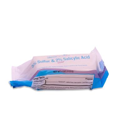 DermaHarmony 5% Sulfur 2% Salicylic Acid Bar Soap 4 oz - For Seborrheic Dermatitis, Dandruff, Psoriasis - 4 Ounce (Pack of 1) - Buy Online on GoSupps.com