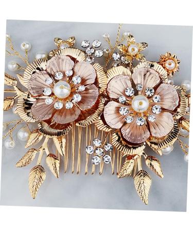 Angoily Wedding Hair Clip Decorative Hair Combs Wedding Hair Comb Gold Hair Clips Rhinestone Hair Side Combs Bridal Headpiece Bridal Headdress Tiara Vintage Props Bride - Buy Online on GoSupps.com