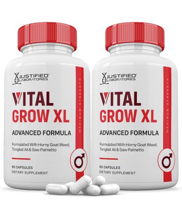 (2 Pack) Vital Grow XL Pills 1484MG Advanced Formula Proprietary Blend for Men 60 Capsules 60 Count (Pack of 2)