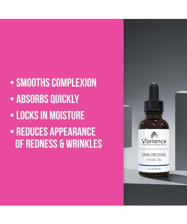 Vibriance Skin Revival Facial Oil | Vegan Hydrating Oil for Dry Skin | USA-Made Natural Ingredients | Vitamin E Sea Buckthorn & Squalane | Paraben-Free & Sensitive Skin Safe - Buy Online on GoSupps.com