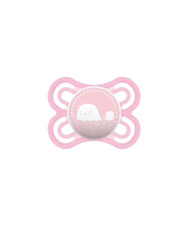 Mam Perfect Schnuller promotes healthy dental and jaw development baby pacifier made of special mom Skinsoft silicone with pacifier box 0 - 6 months pink