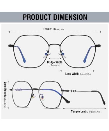 Duco Blue Light Filter Glasses for Women - Prescription-Free Anti-Blue Light Computer TV & Cell Phone Glasses with 100% UV Protection - Model 8216 Black - Buy Online on GoSupps.com