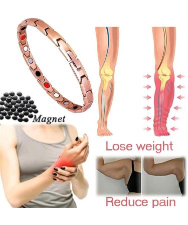 Rtcald Lymph Drainage Magnet Bracelet | Ultra Strong Magnetic Field Therapy for Weight Loss | Stylish Silver Energy Health Arm Bands - Buy Online on GoSupps.com