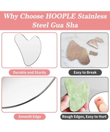 HOOPLE 304 Stainless Steel Gua Sha Tool for Face & Body Massage - Premium Facial Care & Skin Treatment Essentials - Buy Online on GoSupps.com