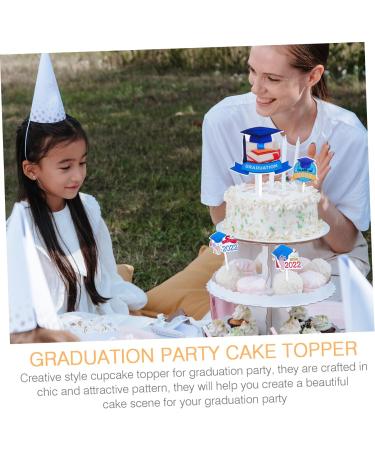 CHILDWEET 7pcs Graduation Season Card Paper Cups Decor Congrats Food Toothpick 2022 Dessert Picks Graduation Cupcake Topper Party Supplies Cake Picks Cake Insert Topper Acrylic Cake Supplies - Buy Online on GoSupps.com