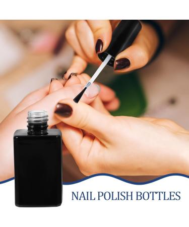 G n rique Lot de 6 Flacons en Verre pour Vernis Gel 15 Ml Carr Noir avec Pinceau Int gr Rechargeables Compacts et tanches pour Usage Professionnel et Voyage - Buy Online on GoSupps.com