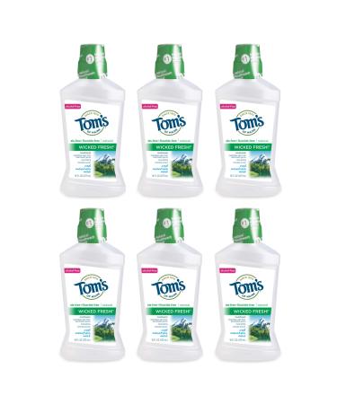 Tom's of Maine Wicked Fresh! Natural Fluoride Free Mouthwash Cool Mountain Mint 473ml 6 pack Pack of 6 Cool Mountain Mint