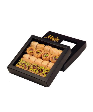 Luxury Baklava Bakery Desserts Wonderful Pistachios Snack Small Gift Box, 300g  10.5oz, 22 Pieces, Bitesize Handcrafted Baklawa, Turkish Assortment Baclava Sweets, Unique Festive Holiday Gifts for Thanksgiving, Christmas 