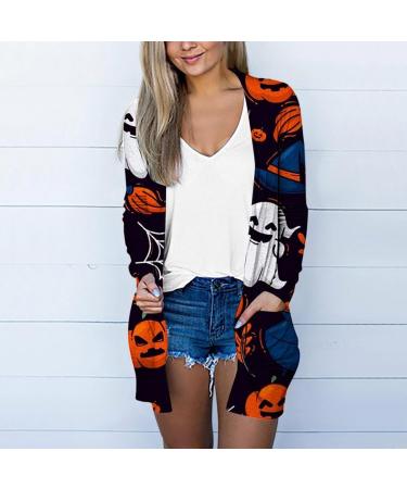 ToddlBy Halloween Costumes Buttonless Floral Print Medium Length Thin Cardigan Casual Cardigan Loose Knit Cardigan Dark Blue Small - Buy Online on GoSupps.com