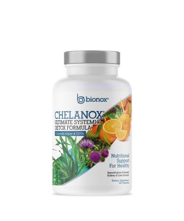 BioNox Nutrients Chelanox: Liver Cleanse Kidney Circulation & Total Systemic Detox with EDTA Calcium Disodium Zeolite Alpha Lipoic Acid NAC Chlorella 120 Capsules