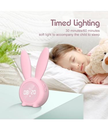 Buy MIIKUU Cute Rabbit Digital Alarm Clock for Kids | Creative Bedside Lamp & Snooze Function | Perfect for Girls & Boys - Pink A-Rosa - Buy Online on GoSupps.com