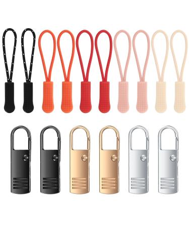 16 StK zipper Zipper metal zipper Sleber repair zipper trailer zipper pulls for jackets bags bags including 10 fabric trains gold/silver/black style 2