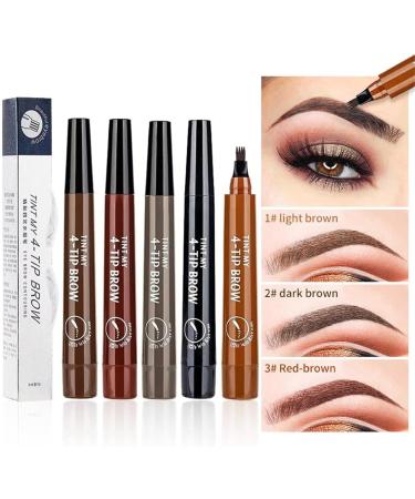 2 Pcs Lightsbetter Waterproof Brow Pen Lightsbetter Eyebrow Waterproof Eyebrow Pen Lightsbetter Tint My 4 Tip Brow Waterproof 4-Tip Eyebrow Pencil Microblading Eyebrow Pen (Gray Brown) - Buy Online on GoSupps.com