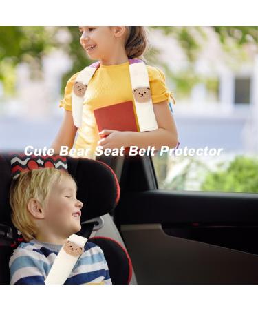 Fychuo 2 PCS Car Seat Belt Pad - Cute Bear Design for Kids & Adults | Vehicle Safety Belt Protector - Soft & Comfortable Cover for Travel - Buy Online on GoSupps.com