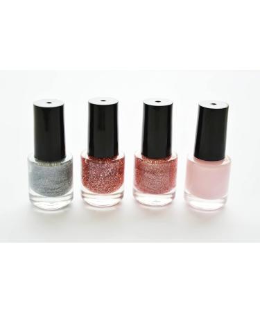 Gel Nail Polish UV CANNI 5ml Mini Set of 4 Glitter Pinks - Soak Off Base Top Colour Coat Manicure Acrylic Gifts Women Nails Set 5 - Buy Online on GoSupps.com