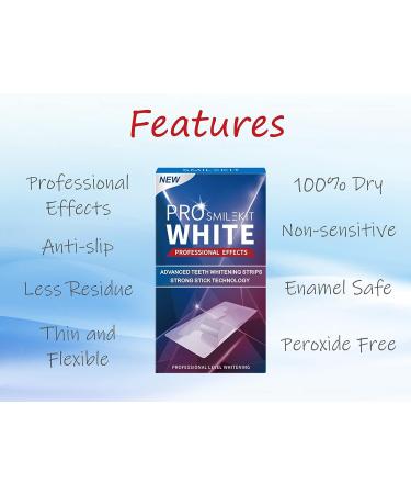 Pro White Teeth Whitening Strips | 14 Treatments | Professional Tooth Stain Remover | Enamel Safe - Buy Online on GoSupps.com