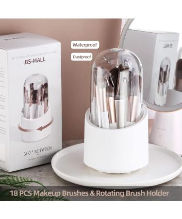 BS-MALL 18 Pcs Premium Synthetic Makeup Brush Set with Brush Holder - White - Buy Online on GoSupps.com