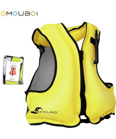 OMOUBOI Inflatable Snorkel Jacket Adult | Snorkel Vest with Leg Straps for Men and Women | Yellow - Buy Online on GoSupps.com