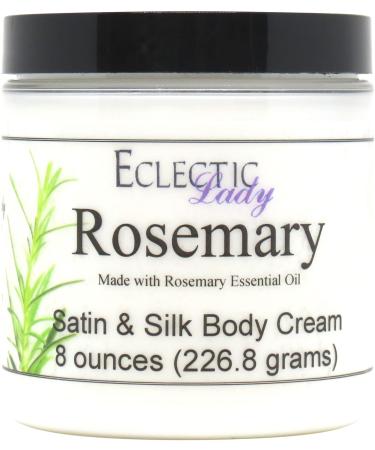 Eclectic Lady Rosemary Satin and Silk Cream Body Cream Body Lotion - Shea Butter Aloe Silk Amino Acids Vitamin E Phthalate-Free Handcrafted in USA - Perfect For Women