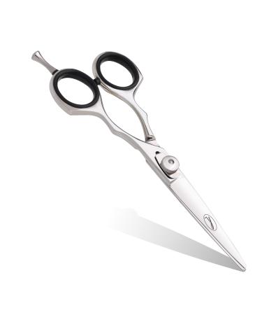Professional Hairdressing Scissors 5.5" with Dial Spring Screw Hook Rubber Finger Pads & Bump - Razor Edge Steel Salon Hair Scissors - Anti-Rust Barber Scissors Hair Dressing Tool for Hair Cutting Razor Edge 5.5"