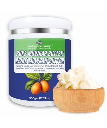 Mowrah Butter | Kosmetische Qualit t | Nat rliches Weichmachermittel f r Haut- und Haarpflege | Ideal f r Lotionen Cremes Balsame Seifen und DIY-Sch nheitsprodukte 500 g