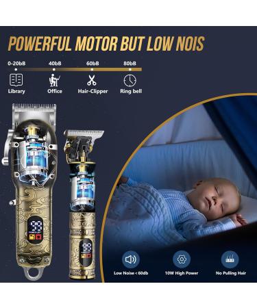 Nose Hair Beard Trimmer for Men - Cordless Professional Clippers & Grooming Kit with LCD Display - Rechargeable Gold Electric Razors - Buy Online on GoSupps.com