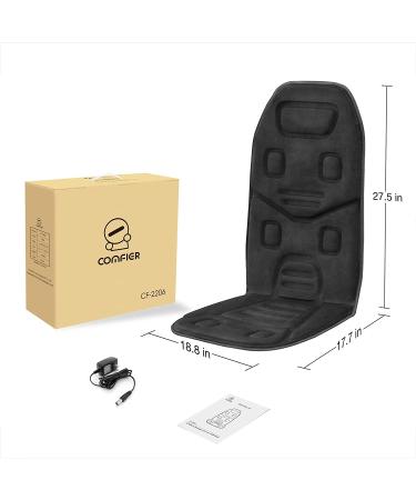 Comfier Massage Seat Cushion with Heat and 10 Vibration Motors - Back Massager for Chair - Ideal Gifts - Black - Buy Online on GoSupps.com