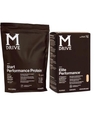 Mdrive Elite Natural Energizing Booster Start Everyday Nutrition & Protein Powder - Supports Immune Health Energy Stress Relief Cardio VO2Max Lean Muscle Digestion and Recovery