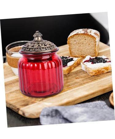 Zerodeko 1pc Red Airtight Jar Food Decor Spice Containers Red Decor Clear Pasta Containers Tea Storage Jar Condiments Containers Rice Container House Decorations for Home Can Glass Resin - Buy Online on GoSupps.com