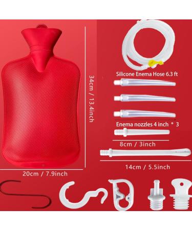JZCXword Enema Bag Kit for Colon Cleanse  6.3ft Silicone Hose 5 Enema Tips 2L Enemas Bag at Home Water & Colon Detox Cleanse Kit - Buy Online on GoSupps.com