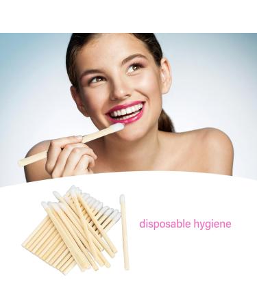 HUSHUI 100Pcs Bamboo Handle Lip Brush Set Portable Disposable Lipstick Applicator for Makeup Tool and Lip Gloss Wand - Buy Online on GoSupps.com