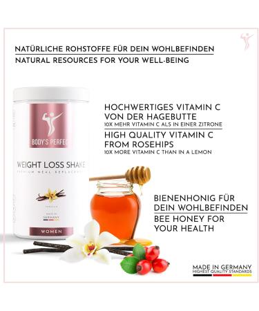 Bodys Perfect Weight Loss Shake for Women | High-Quality Protein & Essential Vitamins | 500g Vanilla Meal Replacement for Weight Control - Buy Online on GoSupps.com