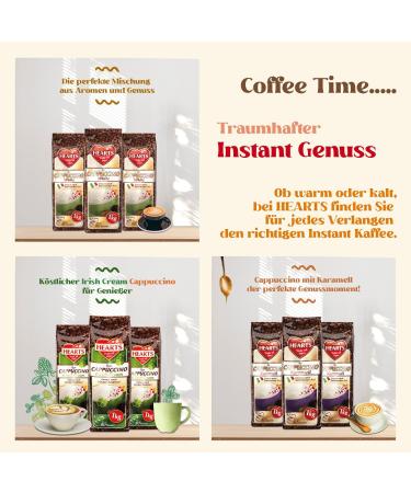 Hearts Cappuccino Mix 6 x 1kg Sample Pack (Viennese Mix Irish Cream Amaretto Caramel White and with a Fine Cocoa Note) - Family Pack - Buy Online on GoSupps.com