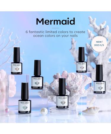 Modelones Gel Nail Polish Mermaid 6 Pcs Blue Silver Glitter Gel Nail Polish Mint Green Shimmer Nail Polish Soak Off Spring Summer Baby Blue Gel Polish LED Nail Art DIY Salon Manicure Gift for Girl - Buy Online on GoSupps.com