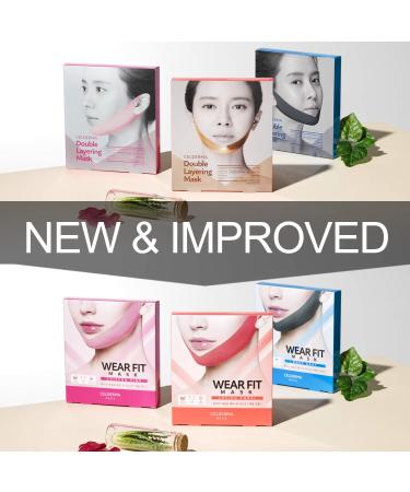CELDERMA Daily Wear Fit Mask Chiffon Pink 5pcs, korean V Line Lifting Hydrogel Collagen Chin Mask, K-beauty Face Shaping Jaw Slimmer Strap