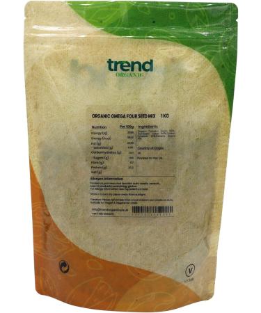 Trend Organic Omega Four Seed Mix of Pumpkin Sesame Flax Sunflower Raw Whole Seeds - High in Protein Rich in Fibre and Omega-3s Certified Organic Vegan Snack Non-GMO No Additives 1kg Nutty 1 kg (Pack of 1) - Buy Online on GoSupps.com