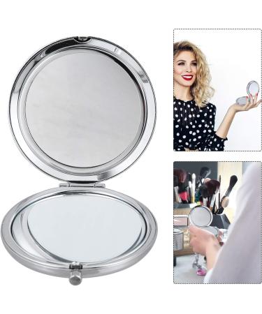 Portable Makeup Mirror Portable Beauty Mirror Compact Mirror Desktop Makeup Mirror Round Makeup Mirror Folding Mirror Travel Cosmetic Mirror Small Double Mirror Miss Metal - Buy Online on GoSupps.com