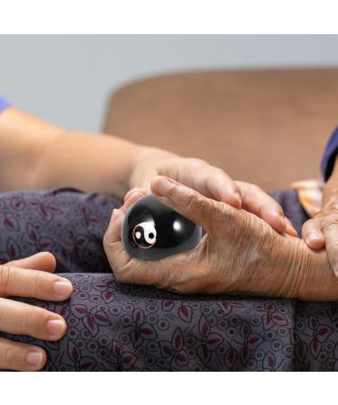 Healeved Baoding Balls - Chinese Health & Massage Balls for Hand Therapy Stress Relief | 2 Black Metal Meditation Balls with Case & Yang Patterns - Buy Online on GoSupps.com