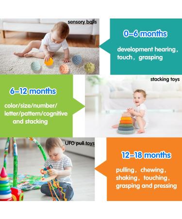 Jokooan Montessori Toy Set 3 in 1 | Multi-Sensory Stacking Toys for Toddlers | Perfect Motor Skill Development for Babies 1 Year and Up | International Shipping Available - Buy Online on GoSupps.com
