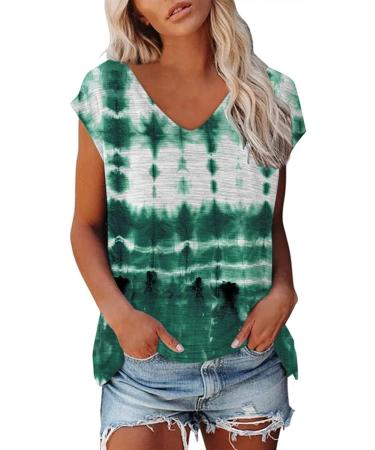 Short Sleeve T Shirts Clothing Woman T-Shirt Casual Black Clothing Top Women's Floral Pattern for Women Crop Tops Shirt Shirts Top Women's Summer Tank Top 4-green XXL - Buy Online on GoSupps.com